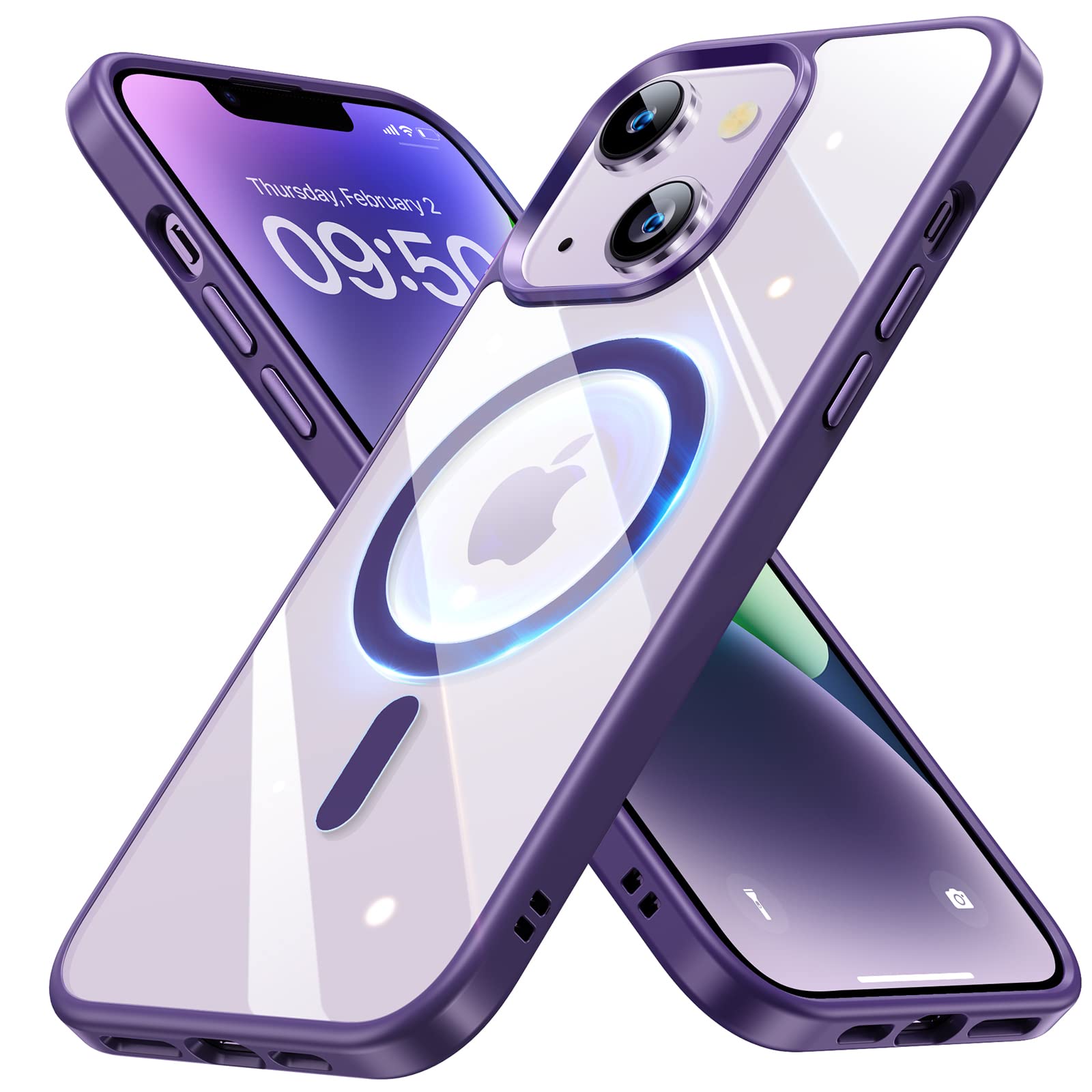 強力磁気 iPhone 13pro 6.1インチ用 パープル 強力磁気 iPhone